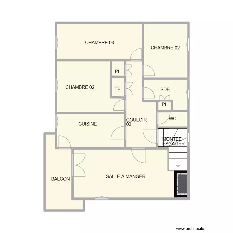 RODILHAN POURCEL ETAGE. Plan de 15 Pièces et 44 m²