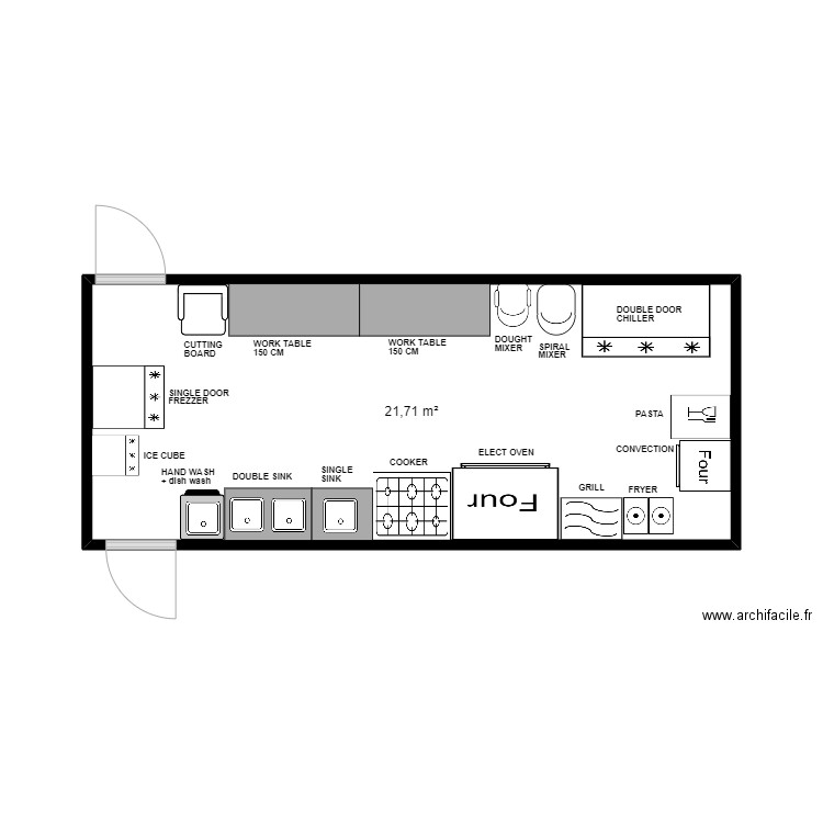 ALGHUBRA. Plan de 1 pièce et 22 m2