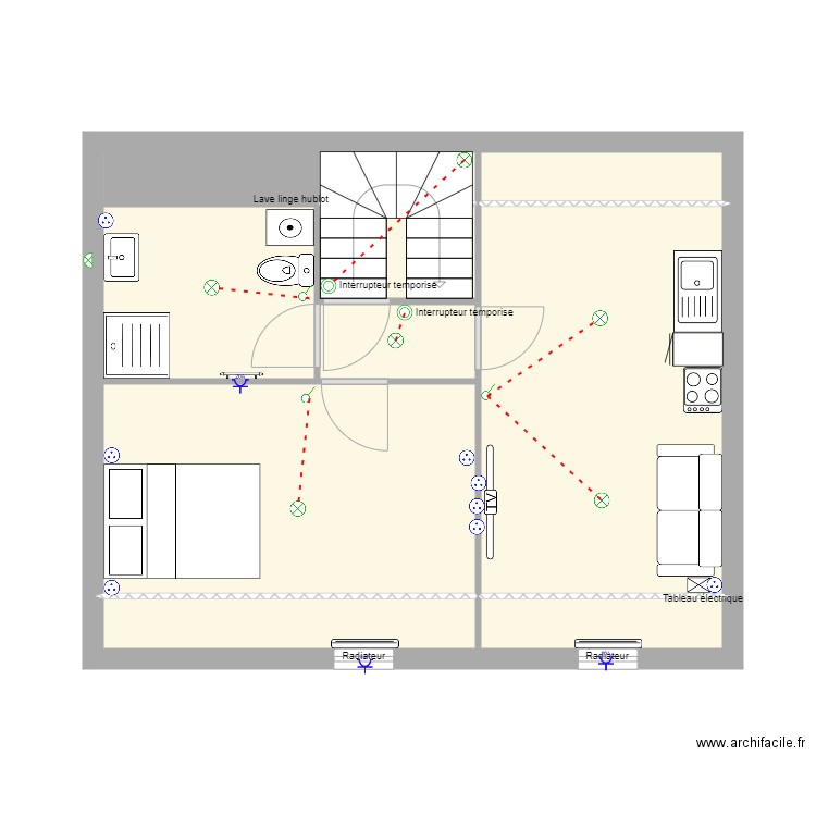 CHEREL BLOIS AMENAGEMENT COMBLE. Plan de 10 pièces et 43 m2