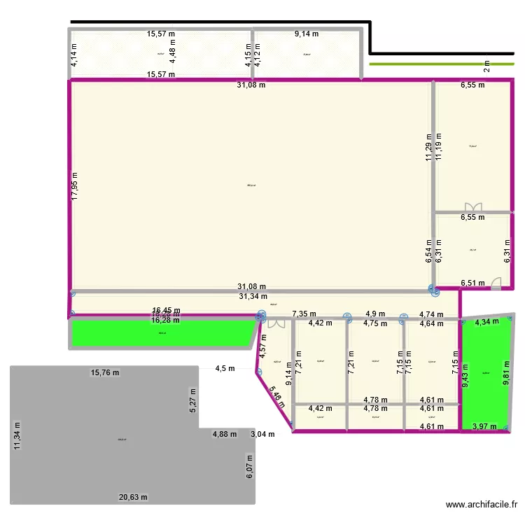 Nouvelle salle. Plan de 17 et 1274 m² Nouvelle salle. Plan de 17 et 1274 m²