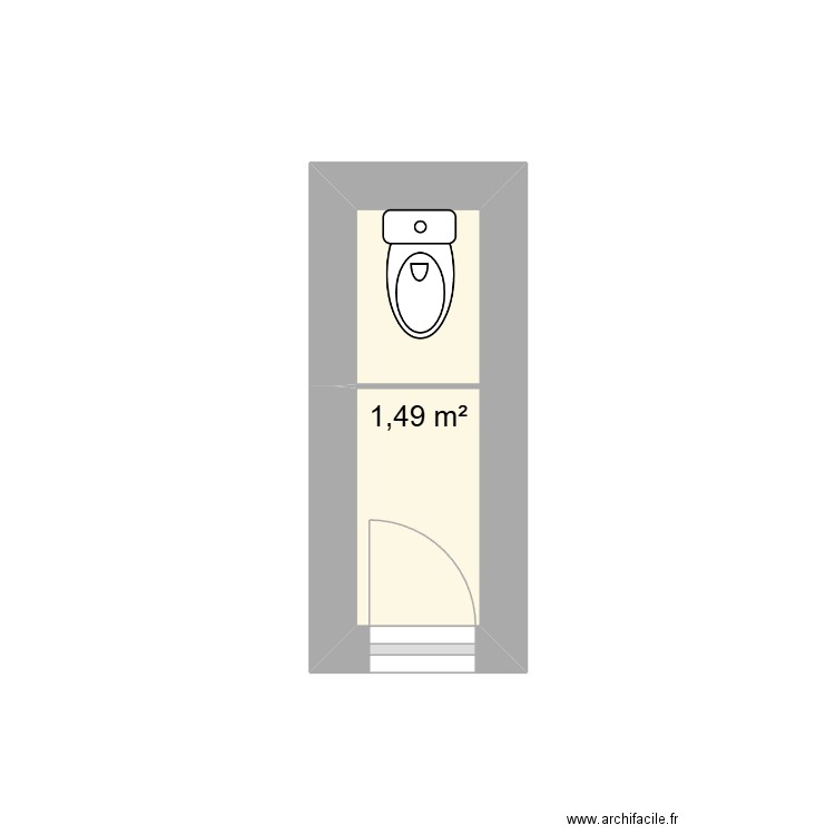 CHANTEGREILH wc. Plan de 1 pièce et 1 m2
