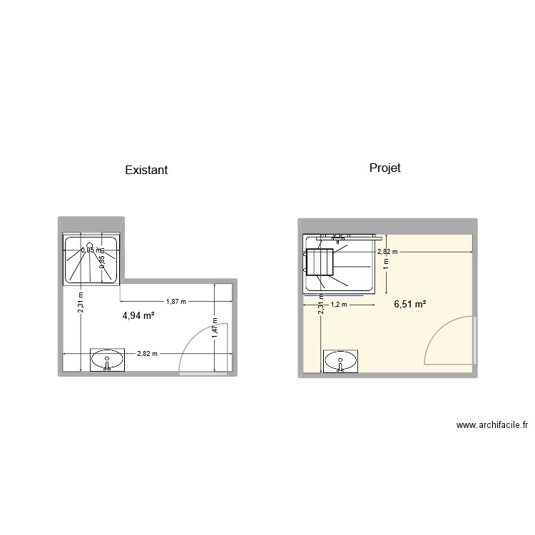BONACAZE Laurent sdb. Plan de 2 pièces et 11 m2