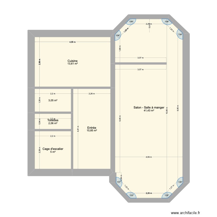 Dijon Eiffel 20250725. Plan de 6 pièces et 76 m2