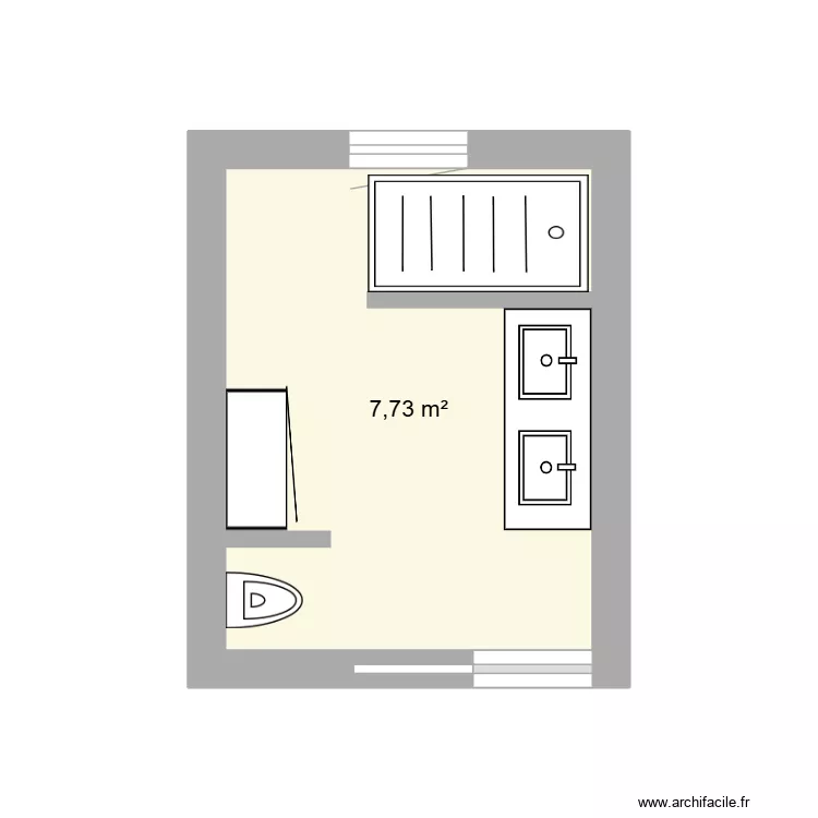 SDB new 2. Plan de 1  et 8 m²
