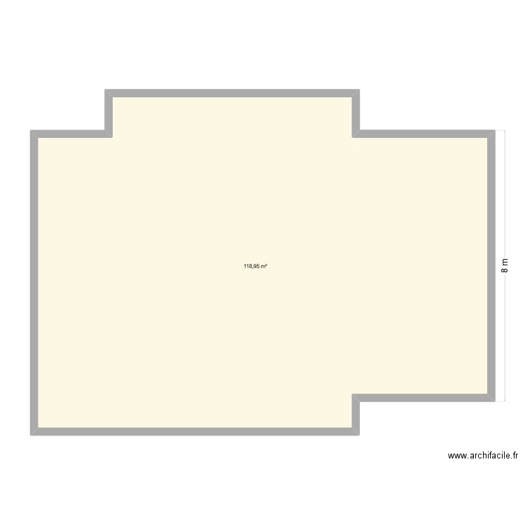 BELIN sous sol. Plan de 1 pièce et 119 m2