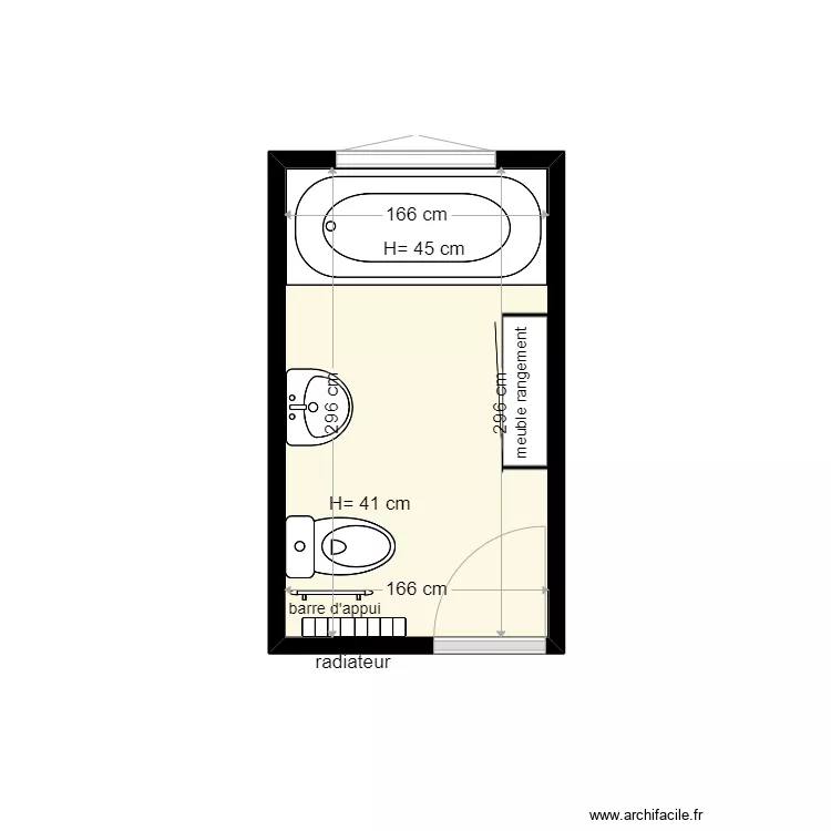 DE JESUS avant travaux. Plan de 1  et 5 m²