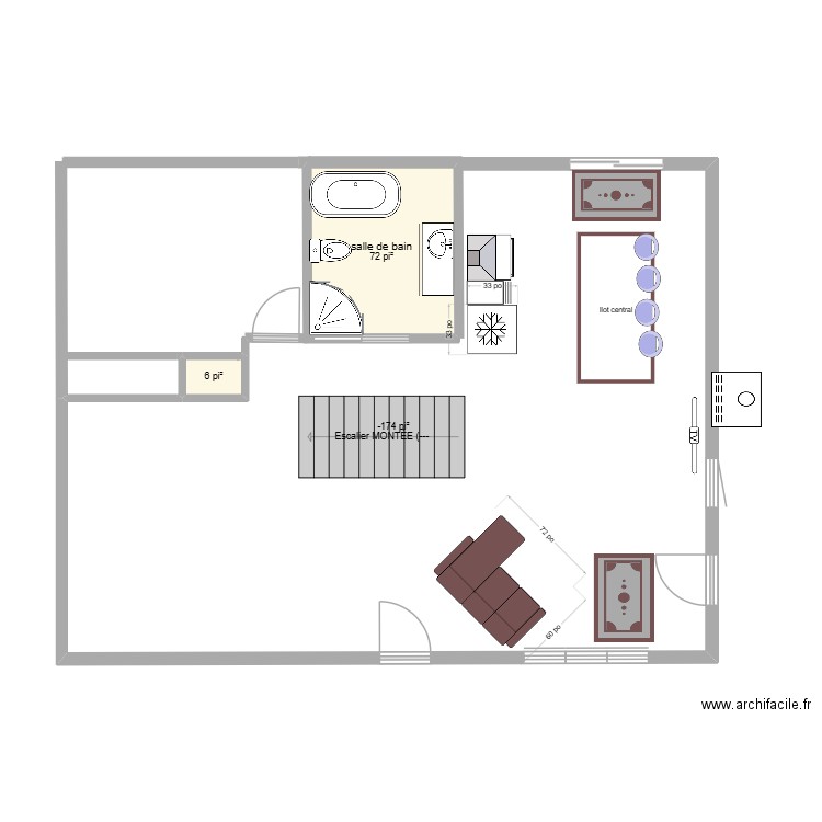 maison 2025. Plan de 3 pièces et 82 m2