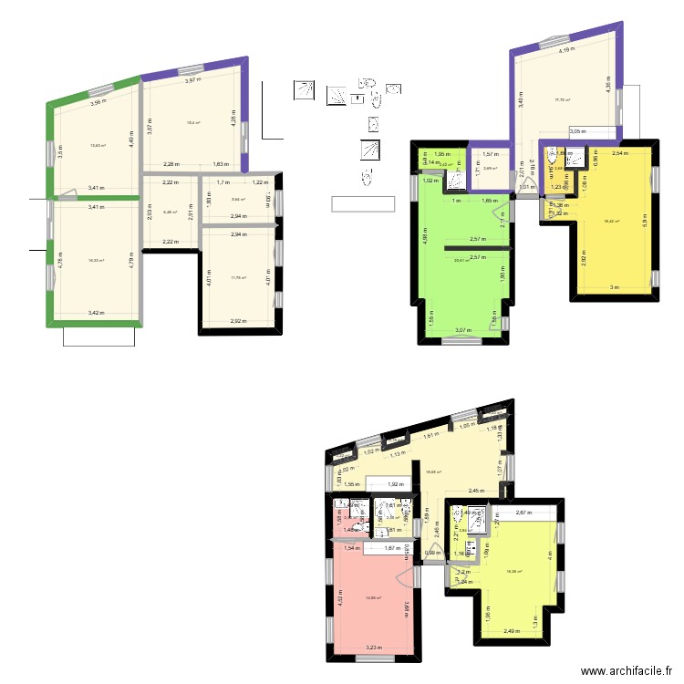 plan premier. Plan de 21 pièces et 192 m2