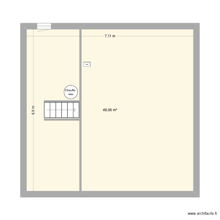 gite 12 étage. Plan de 1 pièce et 49 m2