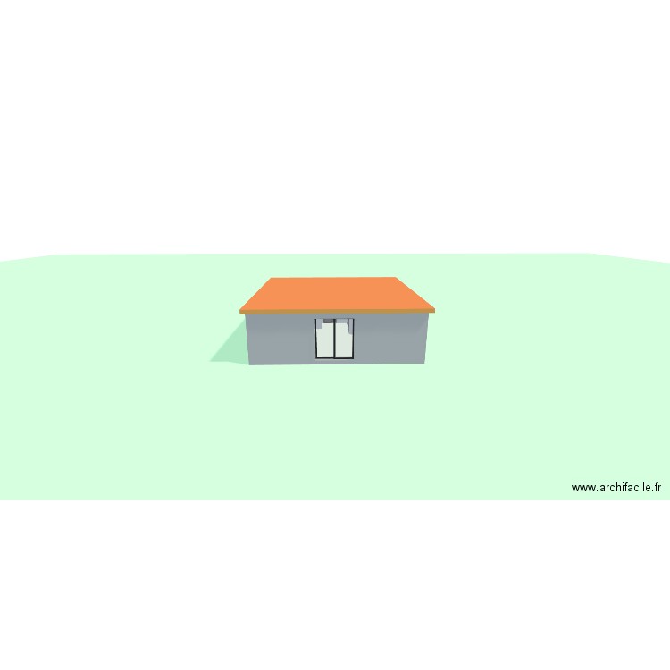 Centrée sur le tarrain. Plan de 5 pièces et 57 m2