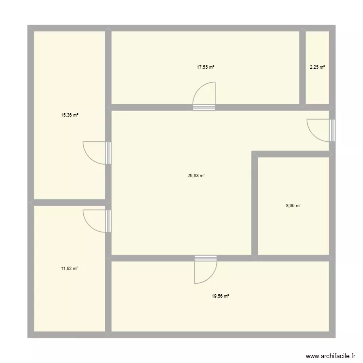 BAT 233. Plan de 7  et 105 m²