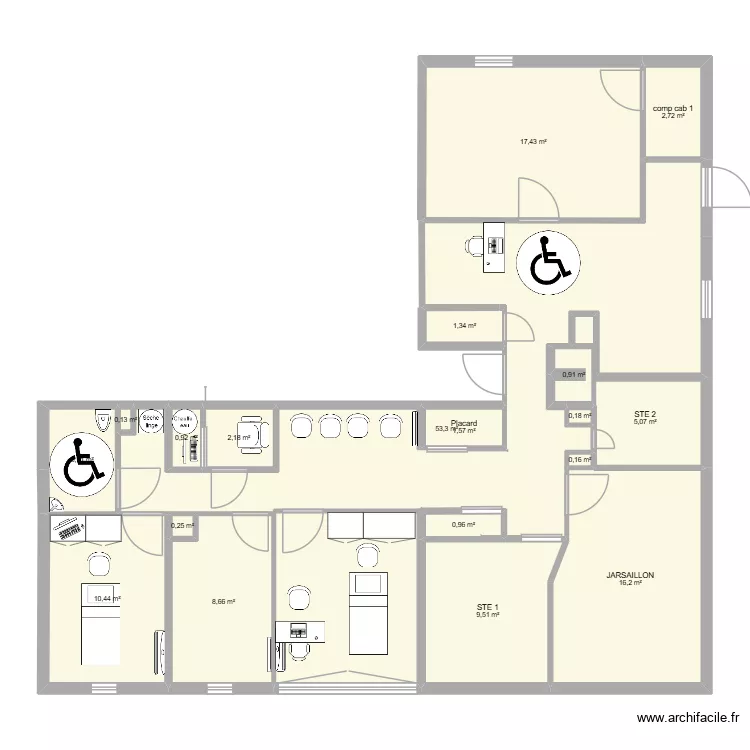 4cab. Plan de 19 et 136 m² 4cab. Plan de 19 et 136 m²