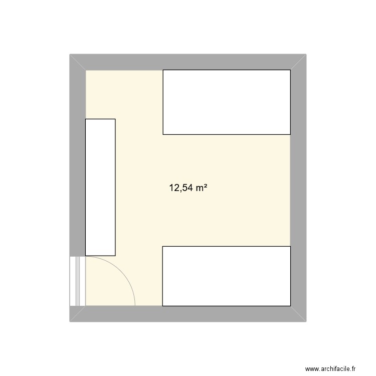 appart. Plan de 1 pièce et 13 m2