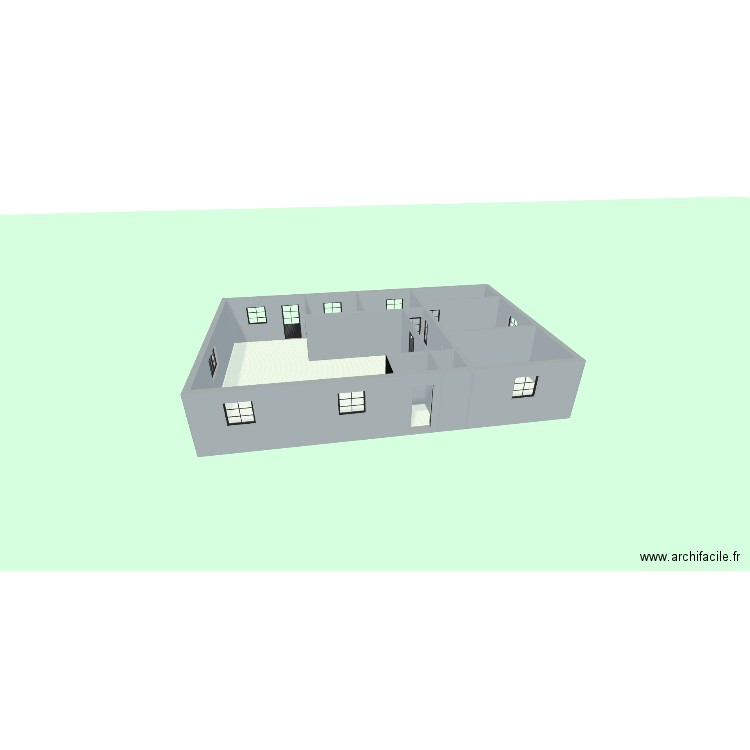 Villa Kamina. Plan de 9 pièces et 123 m2