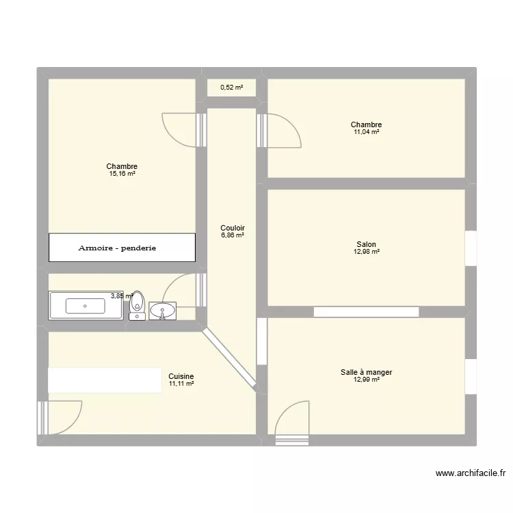 aPPARTEMENT. Plan de 8 Pièces et 75 m² aPPARTEMENT. Plan de 8 Pièces et 75 m²