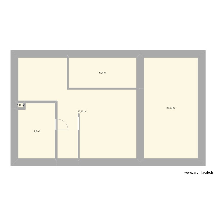 St Sulpice - RDC. Plan de 5 pièces et 83 m2