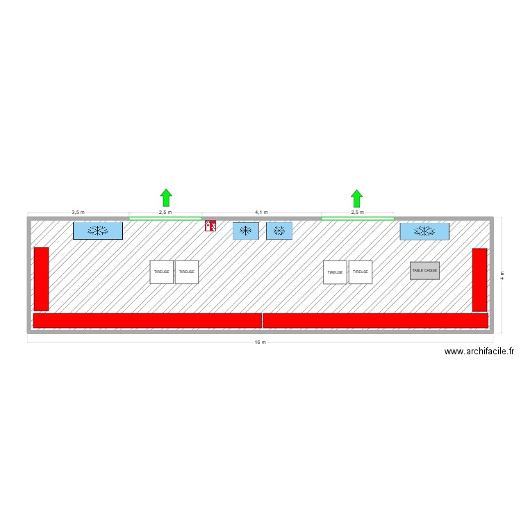 Buvette B1. Plan de 1 pièce et 60 m2