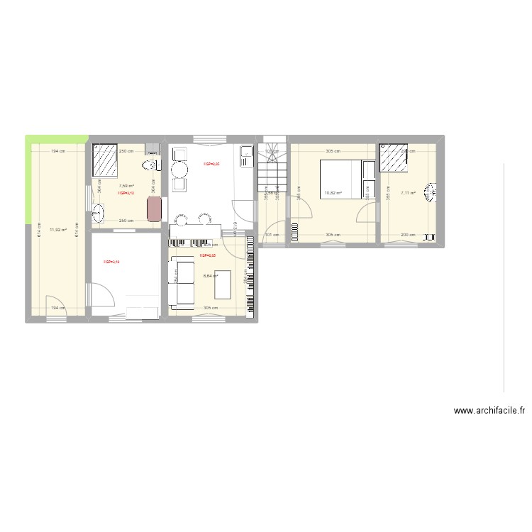 Cuvier 1. Plan de 6 pièces et 50 m2