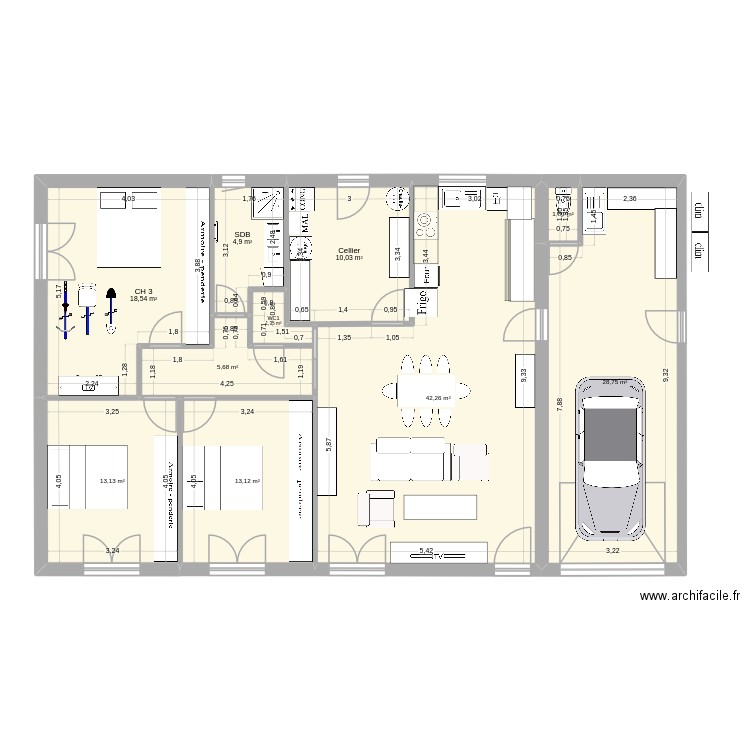 Maison au 60e 04 01 2026 19h42. Plan de 10 pièces et 139 m2