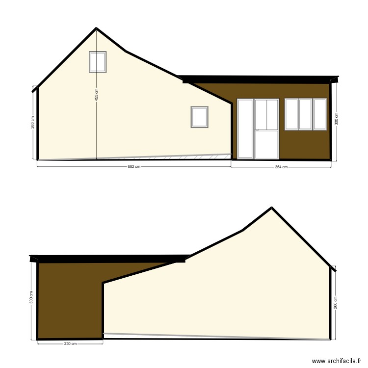 coupe coté wailly. Plan de 0 pièce et 0 m2