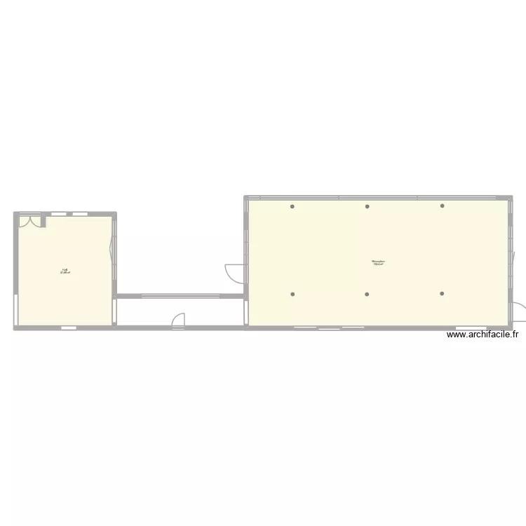 Mariage - Plan A - Cérémonie dans la salle réception. Plan de 2 et 174 m² Mariage - Plan A - Cérémonie dans la salle réception. Plan de 2 et 174 m²