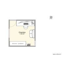 Plan Chambre de passage 2 porte