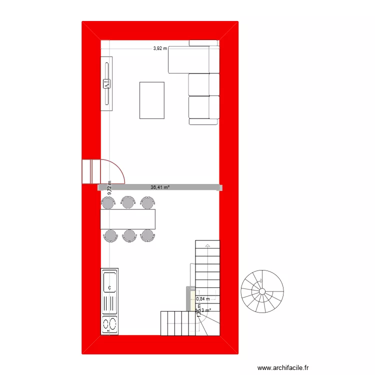 MAISON CHATILLION. Plan de 2  et 39 m²