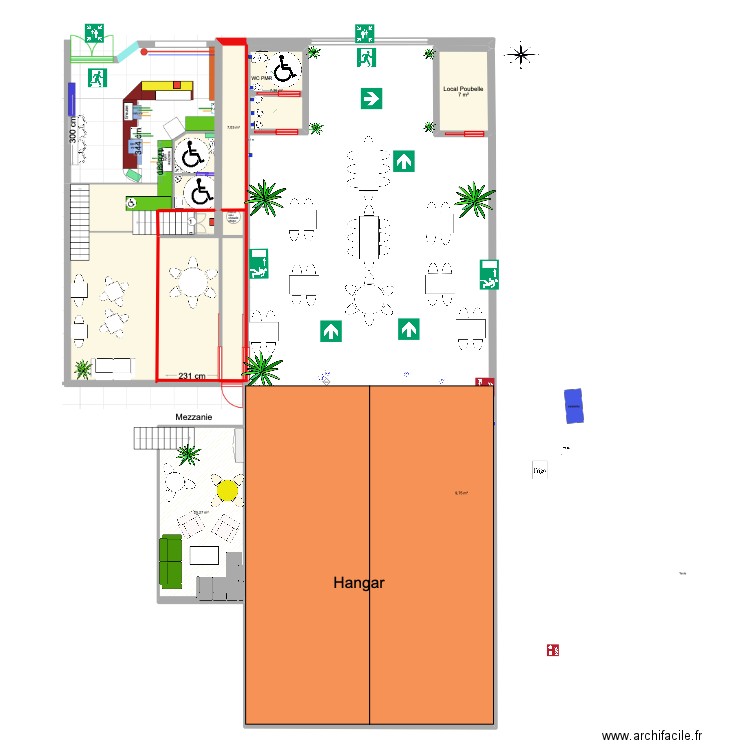 plan installation Mairie 3 NF. Plan de 5 pièces et 56 m2