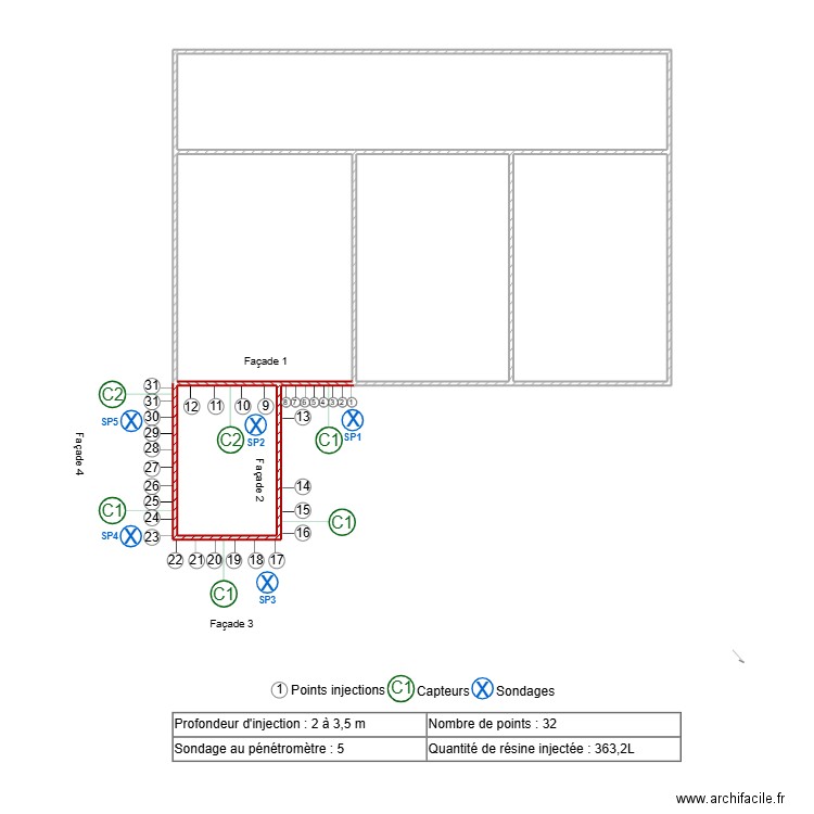 GRAINDORGE. Plan de 5 pièces et 63 m2