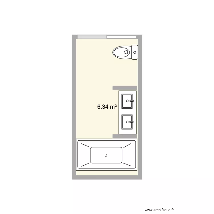 SDB. Plan de 1 et 6 m² SDB. Plan de 1 et 6 m²
