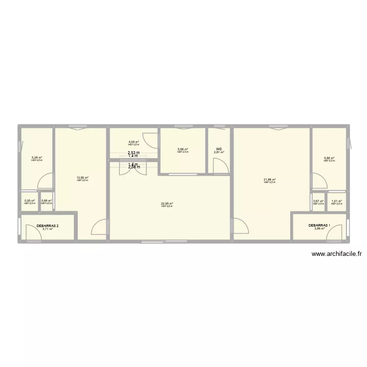 PLAN APPART 3 ANGONDJE. Plan de 14  et 93 m²