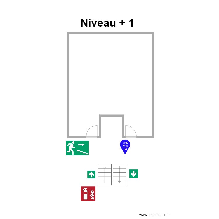 Niveau + 1b. Plan de 1 pièce et 24 m2