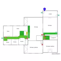 Plan d'&eacute;vacuation - Salle de lavage - Agence Toulouse RDC de face