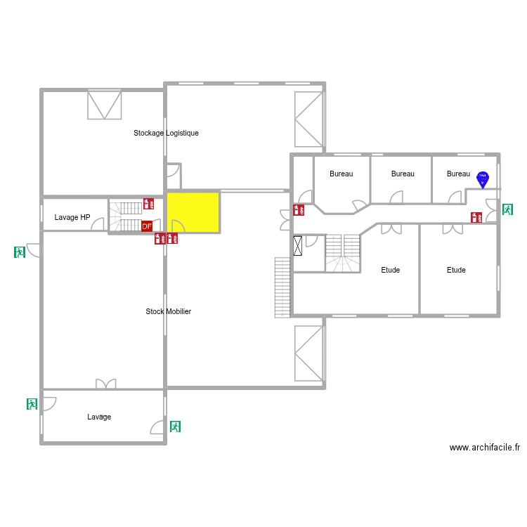 Agence Toulouse RDC. Plan de 10 pièces et 320 m2