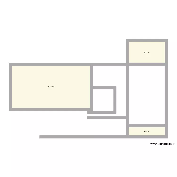 ETAGE 1 MAISON. Plan de 3 Pièces et 41 m²