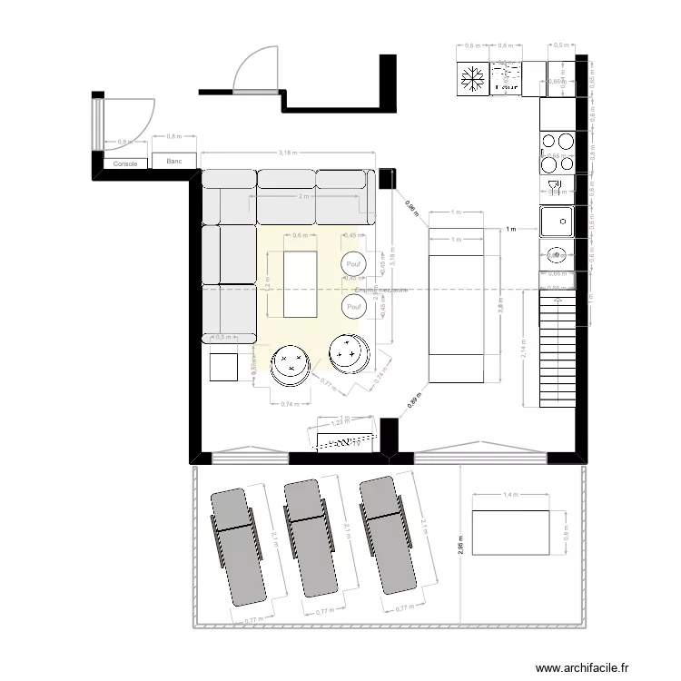 Séjour meubles. Plan de Séjour meubles. Plan de