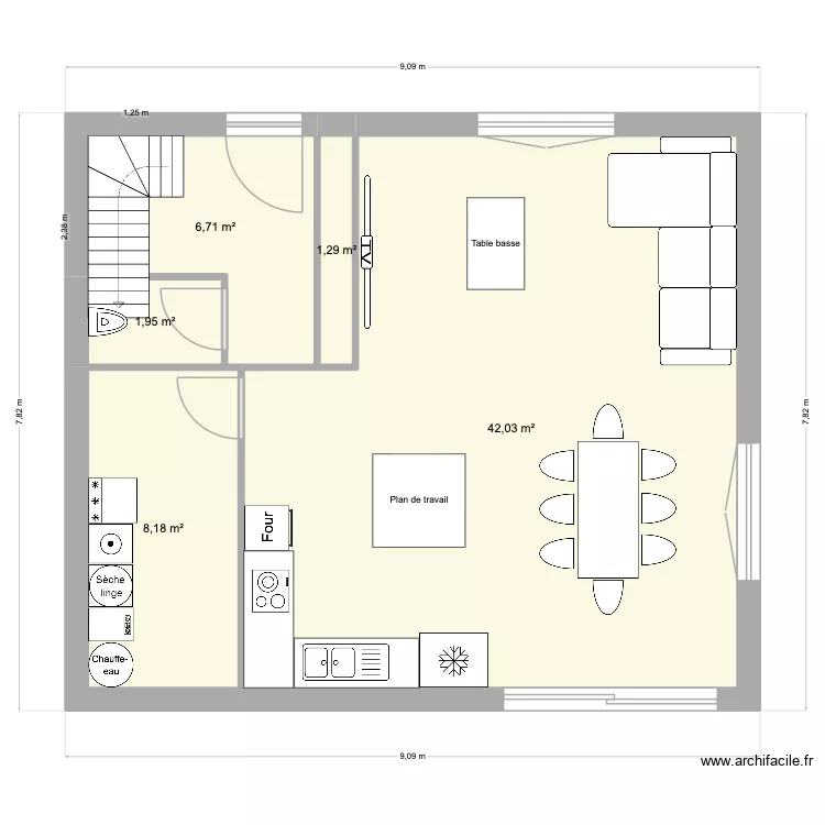 maison 2. Plan de 5  et 60 m²