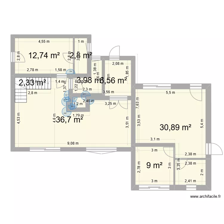 maison savel. Plan de 8  et 105 m²