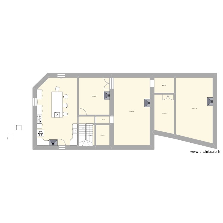 Couesmes. Plan de 10 pièces et 160 m2