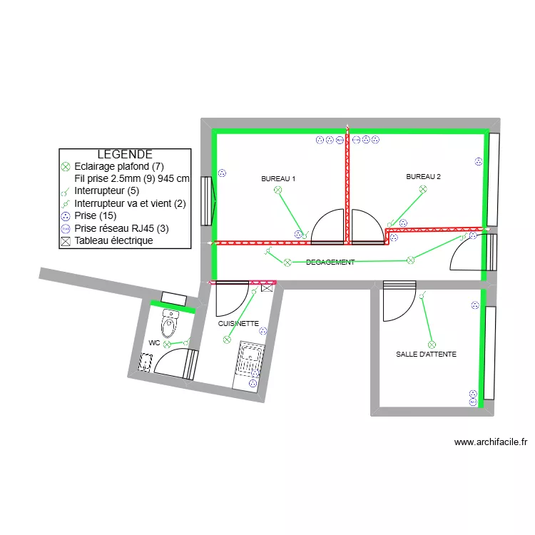 SORBIER BUREAUX ELEC. Plan de 