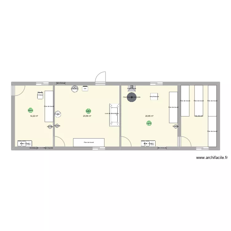 Cassi Transfo. Plan de 4  et 72 m²