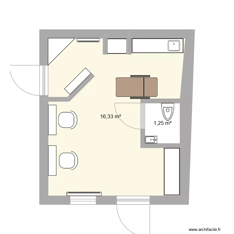 PLan salon. Plan de 2  et 18 m²