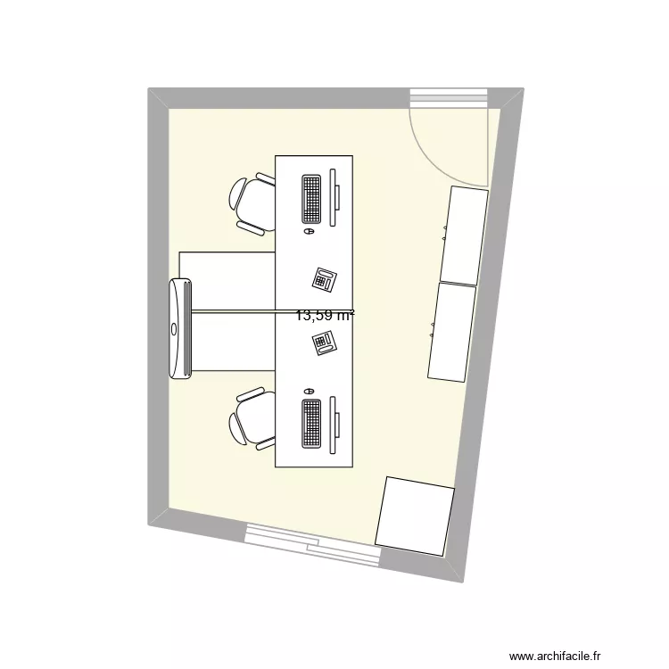 bureau 2. Plan de 1 Pièce et 14 m² bureau 2. Plan de 1 Pièce et 14 m²