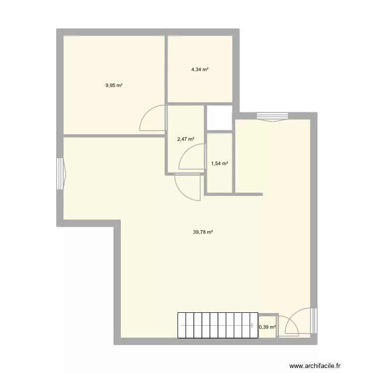 Duplex tassin. Plan de 6  et 58 m²