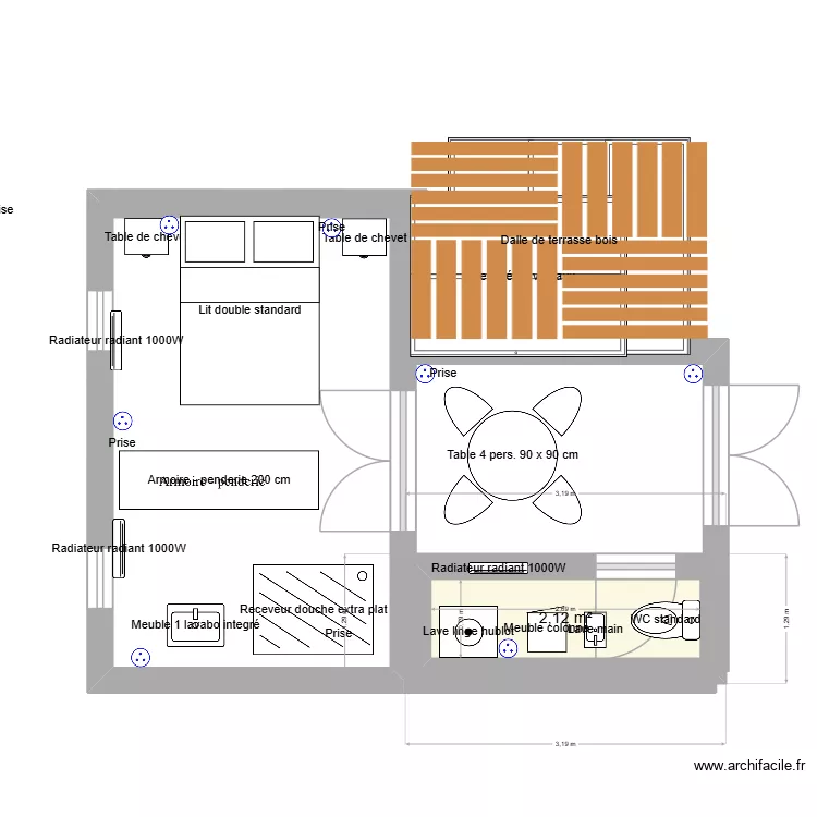 Floramy 2. Plan de 1  et 2 m²