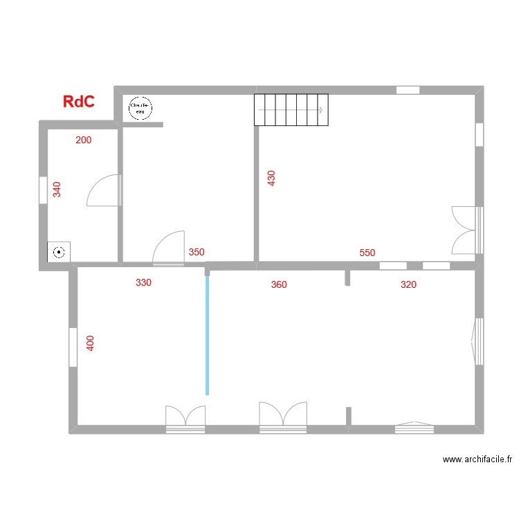 MAISON CHAPPI Rez-de-Chaussée. Plan de 1 pièce et 23 m2