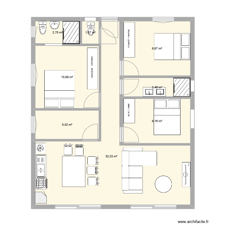 plan rectangle diego. Plan de 0 pièce et 0 m2