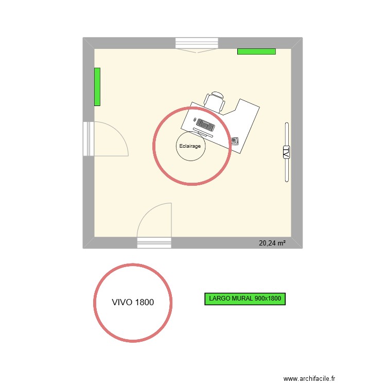 LAURENT BOUGRIER. Plan de 1 pièce et 20 m2