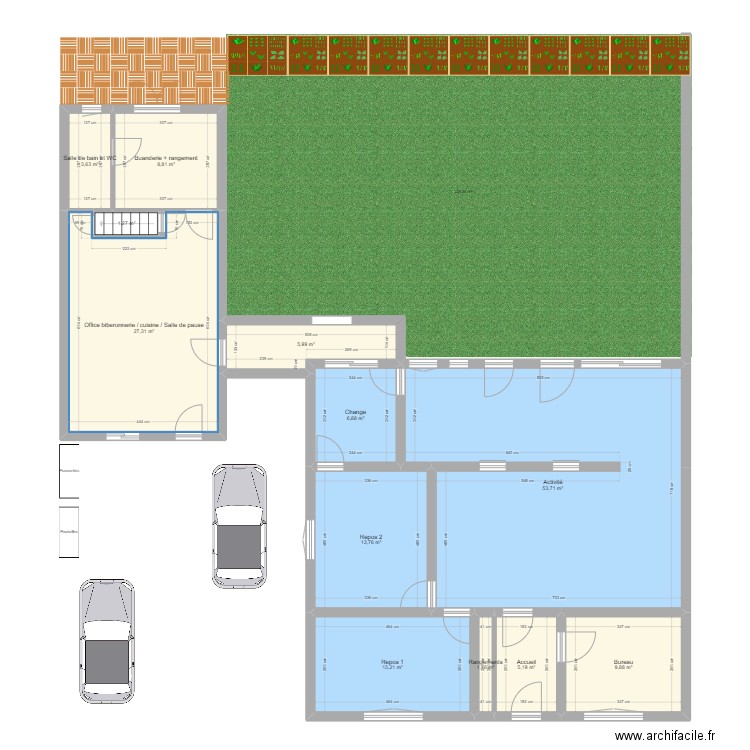 dreux crèche. Plan de 13 pièces et 163 m2