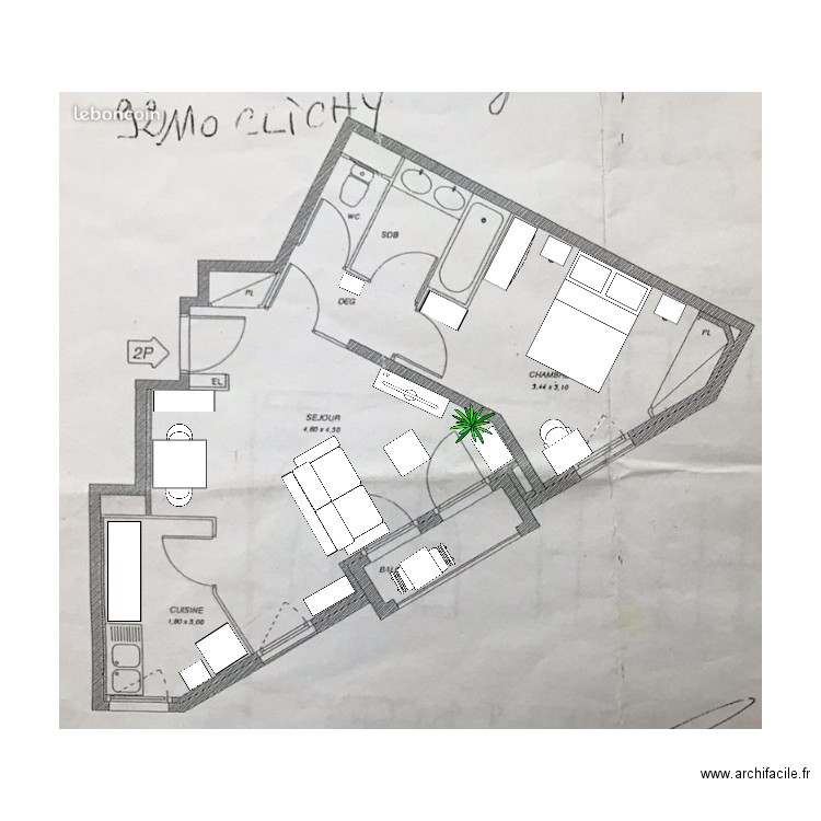 Plan Idée Appart Clichy 1. Plan de 0 pièce et 0 m2